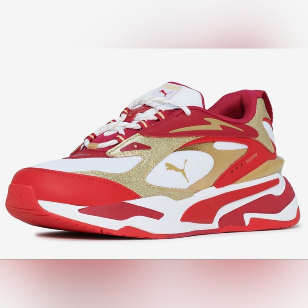 Puma Red and Gold RS Fast Glitz- Grade School